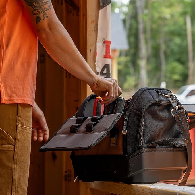 Carhartt Mens Station Tool Bag W/Adjustable Shoulder Straps, Durable, Water-Resistant Tool Organizer, Medium Tool Bag