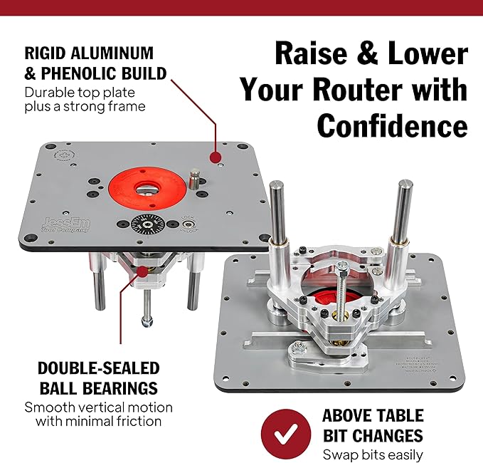 JessEm 02310 Rout-R-Lift II Router Lift For 3.5 Inch Diameter Motors