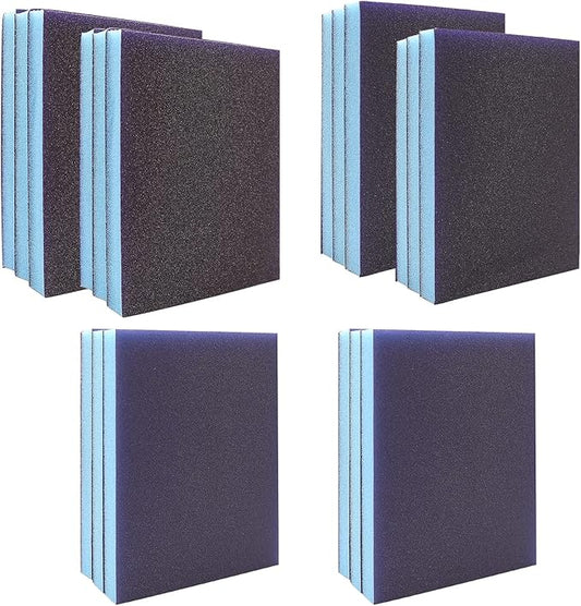 18Pcs 100/120/220 Grit Sanding Sponge, Jamiikury Wet Dry Sanding Blocks Washable and Reusable Sandpaper Sponge for Wood Metal FurniturePaint and Drywall (Medium, Fine