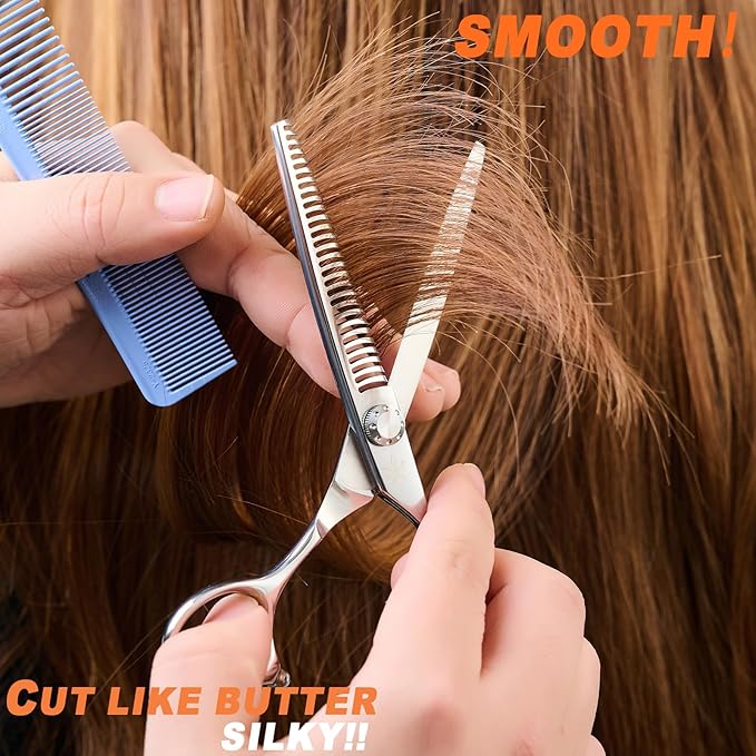 High-end Professional Hair Thinning Scissors Hair Cutting Teeth Shears Barber Hairdressing Texturizing Scissor Extremely Very Sharp 6.25 Inch Stainless Steel Alloy For Men,Women,Salon & Home
