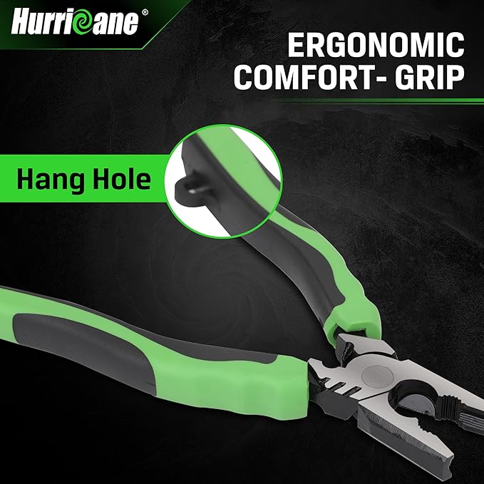 HURRICANE 6" Stripped Screw Extractor Pliers, Pro Linesman Pliers with Non-Slip Jaws, Remove Damaged/Rusted Screws Fast, with Wire Cutter, Crimper & Stripper