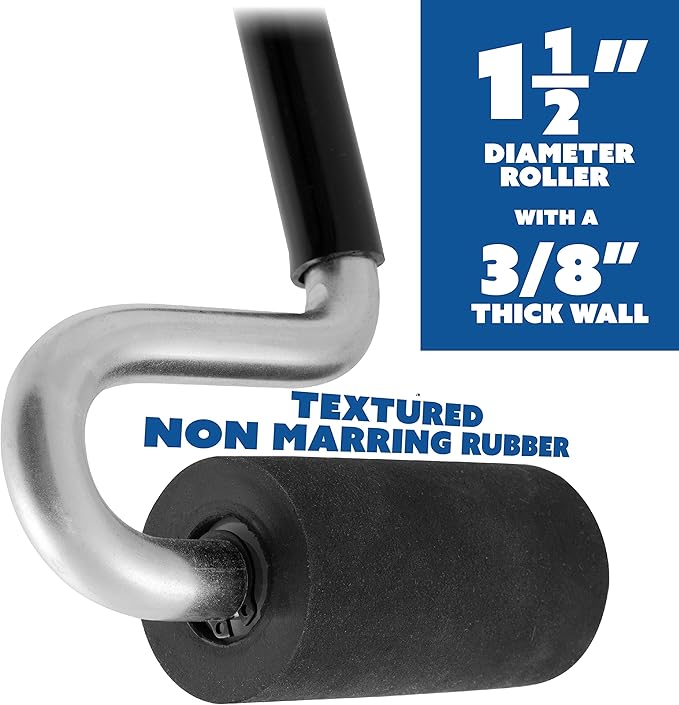 Long Handle J Roller with Thick Rubber Roller 1-1/2??in Diameter by 2-7/8??Wide For Veneers Laminate Wall Coverings and Edge Banding for Maximum Pressure Adhesion