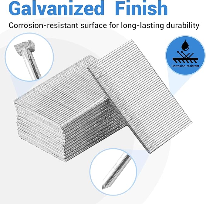 meite 16 Gauge Finish Nails, 1-1/4 Inch Galvanized 16GA Finish Nails, Small Straight Finishing Nail, Ideal for Woodworking, Upholstery, and Framing Projects (500 Counts)