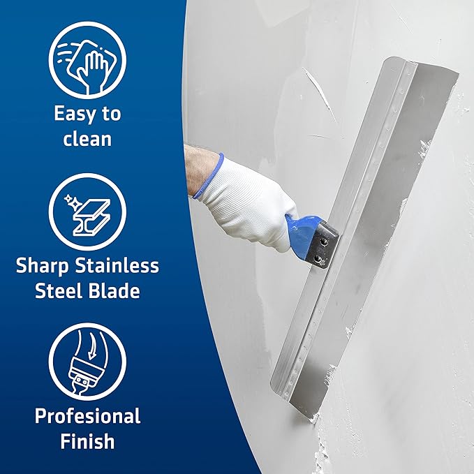 HOGARD Pro Taping Knife 24" - Stainless Steel Drywall Skimming Blade, Paint Scraper, Putty Knife, Essential Taping Tool