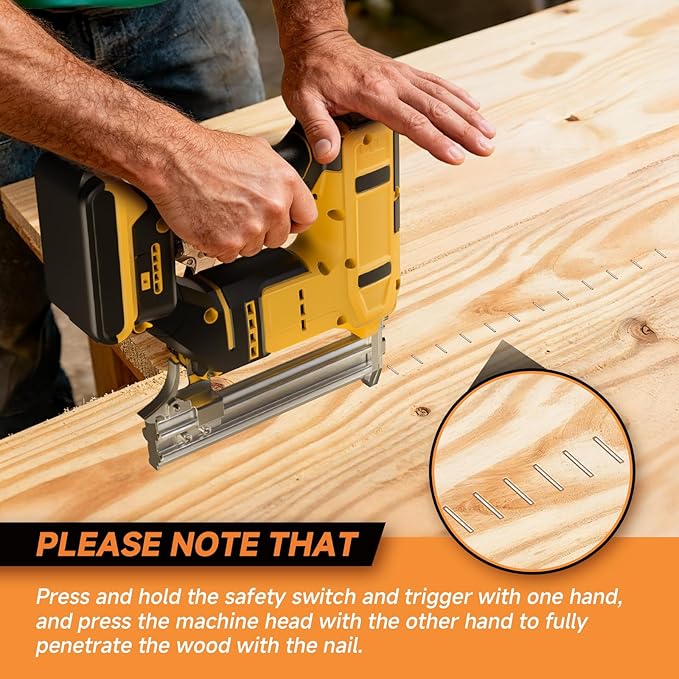 2 in 1 Cordless 18GA Brad Nailer & Stapler, Compatible with Dewalt 20V Max Battery (No Battery), Nail Gun/Staple Gun Battery Powered with 1200 Nails/Staples for DIY, Woodworking