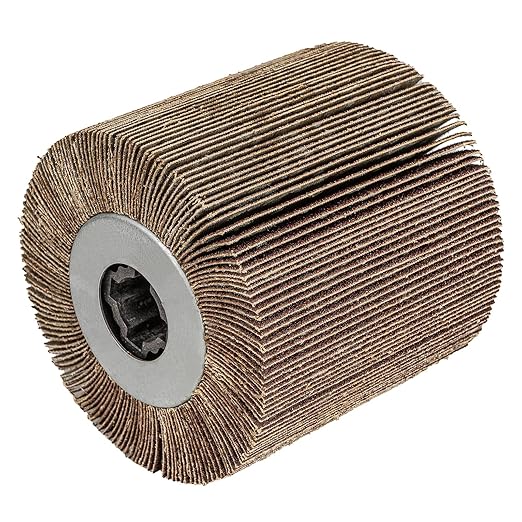 Abrasive Flap Sanding Drum, 4.33" x 4", 110x100mm, Aluminum Oxide, Rust & Paint Remove Metal Surface Conditioning, for Burnishing Polishing Machine