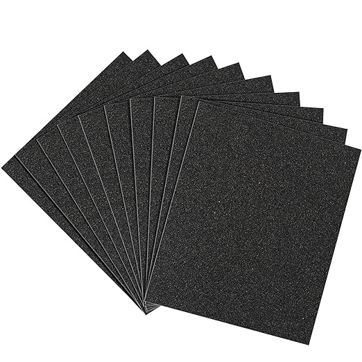 60 Grit Sandpaper, 9 x 11 Inch Wet Dry Sand Paper Hand Abrasive Sanding Sheets for Wood Metal Automotive Sanding and Polishing, Coarse - 10 Sheets