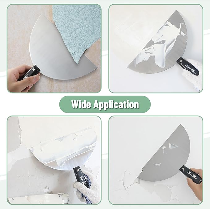 Bates- Putty Knife, 10 Inch, Plastic Handle, Carbon Steel, Flexible, Metal Scraper, Drywall Spackle Knife, Metal Paint Scraper Tool, Putty Knife Scraper, Wall Scraper, Drywall Knife, Spackle Tool