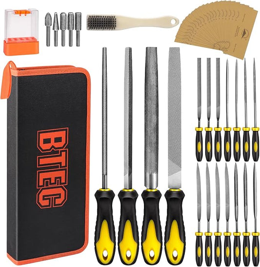 Metal File Set,46PCS Metal Files for Steel,4PCS Large File Woodworking Wood Files Set 14PCS Needle for Works Tools