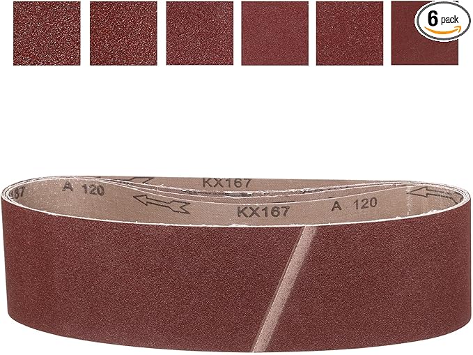 6 x 48 Inch Sanding Belt, 6 Pcs 60/80/120/180/240/400 Grit Knife Sharpener Belts Work Sharpening for Belt Sander Knife Carving Tool Metal Working