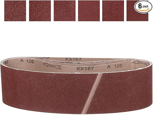 6 x 48 Inch Sanding Belt, 6 Pcs 60/80/120/180/240/400 Grit Knife Sharpener Belts Work Sharpening for Belt Sander Knife Carving Tool Metal Working