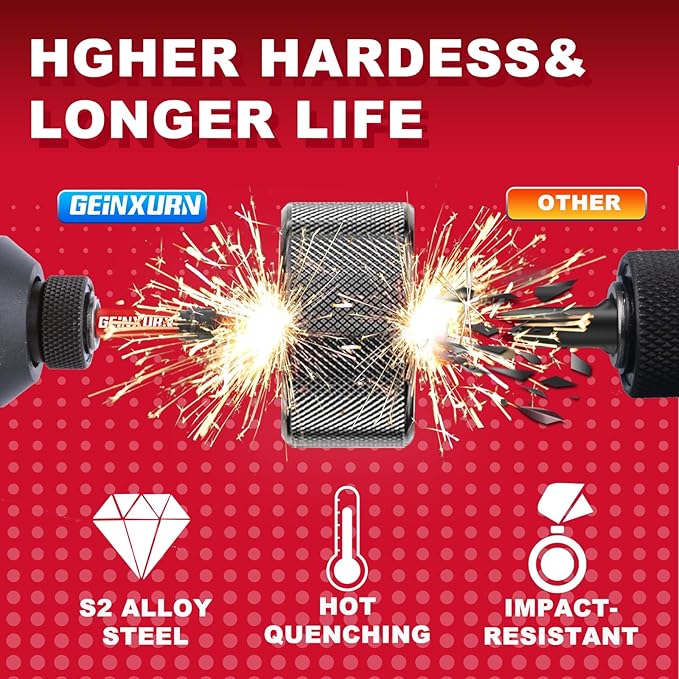 5Pieces T25 2 In. Impact Tough Magnetic Screwdriver Bit Set, #25 Torx Head Power Bits, S2 Alloy Steel Star Head T25
