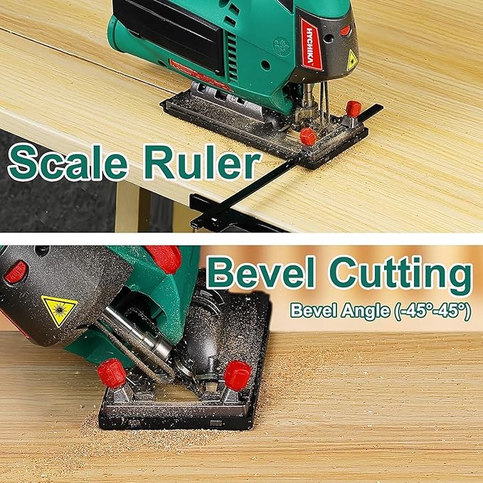 HYCHIKA 6.7A JigSaw, Reciprocating Saw, 6.2A Mini Circular Saw with 3 Blades, 3-Tool Power Tool Set Combo Kit