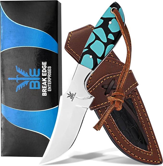 Handmade Cowboy Knife for Men & Women,Outdoor Camping Hiking Knife,Stainless Fixed Blade 7.5’’ Gift for Boy Friend, Full tang knife