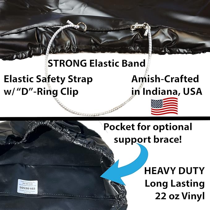 Bucket Truck Parts HEAVY DUTY Elastic Banded Bucket Cover with Support Pocket, Fits 1.5 Man Bucket 28"x34" Edge to Edge