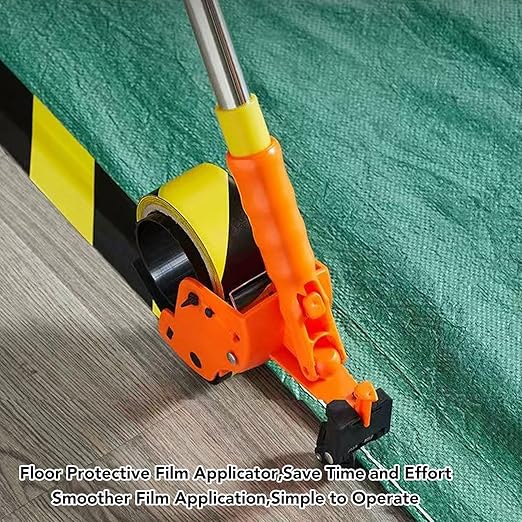 Jectse Floor Tape Applicator, Manual Pushing Tape Marking Machine with Roller and Scoring Wheel, PVC PE EVA Tapes Cutter, for Home Renovations, Office Setups, Warehouse Organization