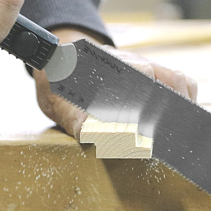 KAKURI Mini Japanese Pull Saw 4.7" with Sheath - Ryoba Double Edge Handsaw for Woodworking & PVC Cutting - Small Craft Saw, Made in Japan