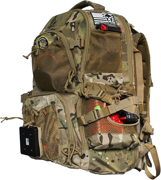 Spec Ops Tool Gear SF-18 Zulu Cordless Tool Backpack, Heavy Duty Military Bag, Charging Station Tactical Backpack - The Breacher (OCP)