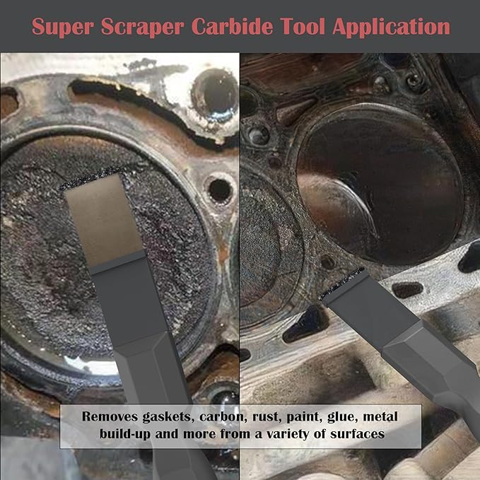 Carbide Scraper, Super Carbide Gasket Scraper for Metal and Automotive, 1-1/4 Inch Carbide Scraper Set (Grey 1-Piece)