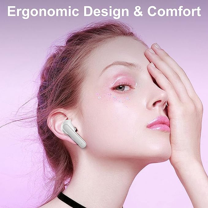 Wireless cat-themed earphones suitable for teenagers, with a charging case, IPX5 waterproof, passive noise reduction, touch control, 30 hours of playtime, suitable for boys and girls, teenagers.