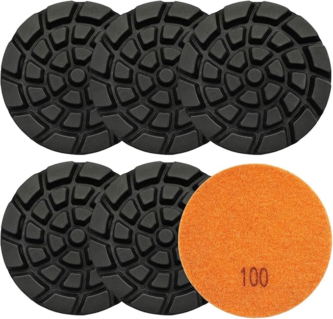 Diamond Concrete Polishing Pads - BRSCHNITT 6pcs 4 inch Grit#100 Resin Bond Renew Pads Beton Floor Renew Reparing Disk