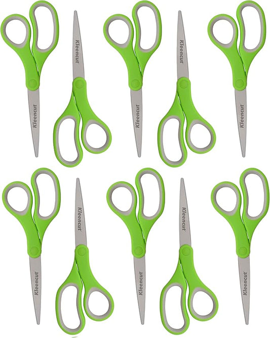Westcott KleenCut 8" Stainless Steel Scissors - Value Pack of 10