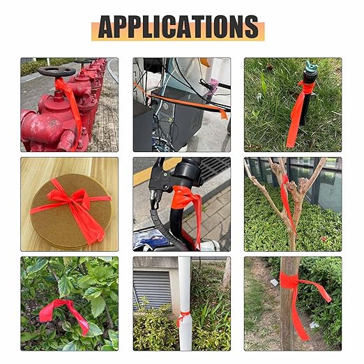 6 Pack Orange Flagging Tape, Non-Adhesive Plastic Ribbon Neon Marking Roll,1inch*600ft, Marking Tape for Tree Marking, Hunting, Boundaries Hazardous Areas,Trail Marking, Workplace Use