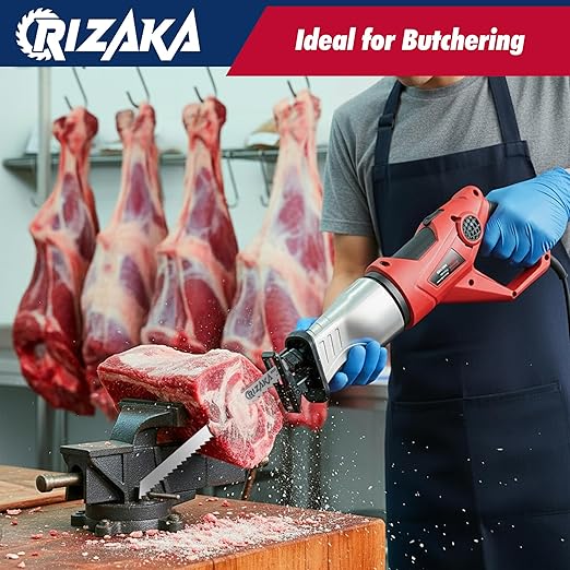 6 Pack Reciprocating Saw Blades for Frozen Meat, Bone, Fish - 3TPI 12"(300mm)/1.2mm x 2 pcs, 6TPI 6"(152mm)/1.2mm x 2pcs, 8TPI 9"(225mm)/0.8mm x 2pcs - Stainless Steel Sawzal Blades + Storage Box