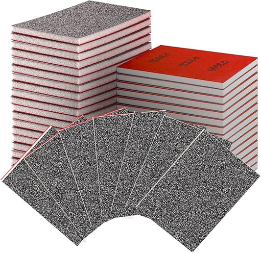 30-Pcs 3x4 Inch 80 Grit Sanding Sponge Set, Sanding Block, Ultra-Fine Wet/Dry Sandpaper for Wood, Metal, Drywall, Furniture Polishing (80Grit)