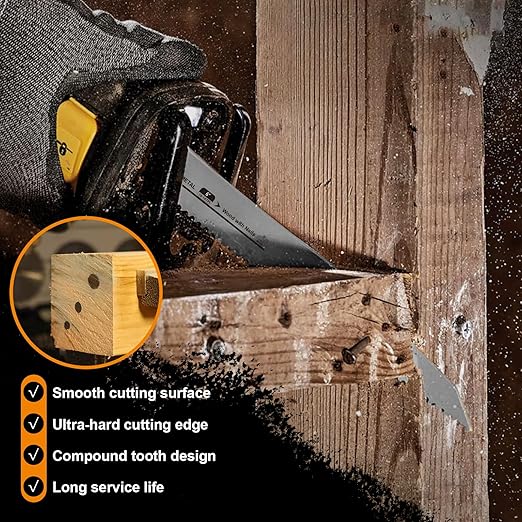 Luckyway Reciprocating Saw Blades Set, Sawzall Blades Set, Metal/Woodcutting Saw Blades, Pruner Saw Blades with Tough Storage Case 32-Piece