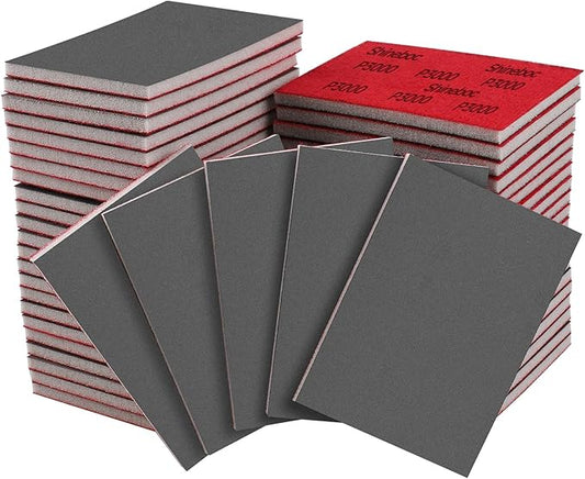20 Pcs 3 x 4 Inch 3000 Grit Sanding Sponge Set, Ultra Fine Sanding Sponges Pads, Soft Foam Hand Sander Block Wet Dry Sandpaper for Model Drywall Metal Wood Furniture Polishing