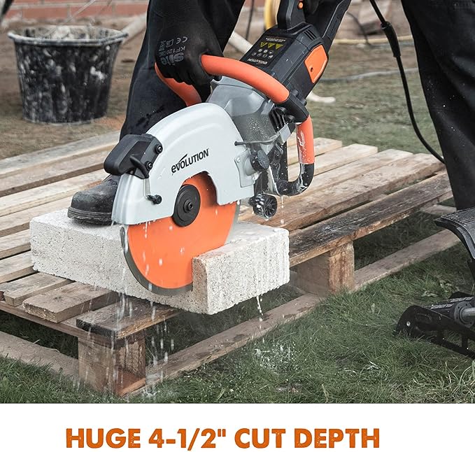 Evolution Power Tools Premium Diamond Blade 12-Inch for Disc Cutter, Concrete Saw | 1 Inch Arbor | High Diamond Concentration | Segmented Diamond Blade for Masonry, Brick, Stone, Roof Tile, Concrete