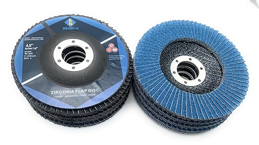 SIGNI Premium Zirconia Flap Discs for Grinding Metal Steel 10-Pack (4.5 inch T27 60#)