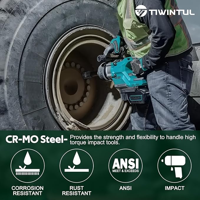 1-1/2" Impact Socket 1" Drive, 6 Point Design CR-MO Axle Nut Socket ANSI Certified Heavy Duty Socket 1 Inch Drive for Truck Wheel Hub Trailer Construction & Industrial Equipment