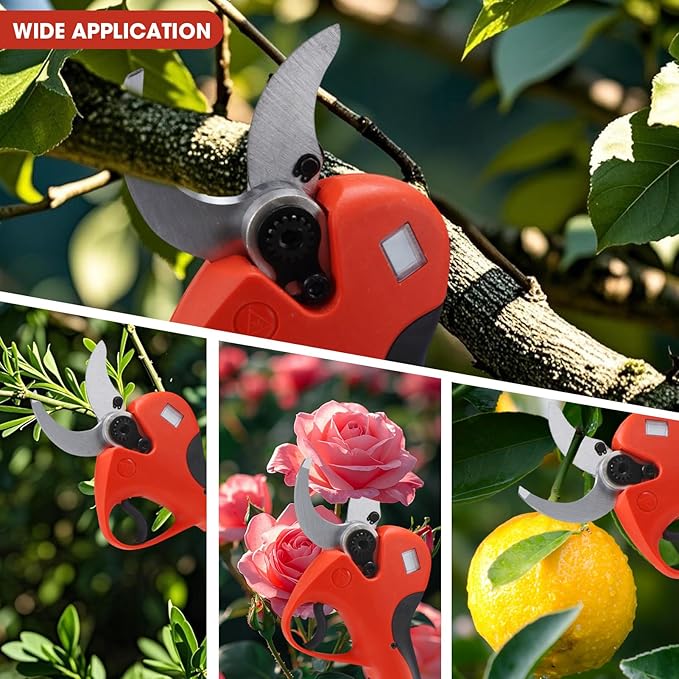 Electric Pruning Shears竊? inches (50mm) Cutting Diameter竊똂ordless Pruning Shears with LCD Display竊?pcs 2000mAh Rechargeable Lithium Battery, 2pcs Upgraded SK5 blades