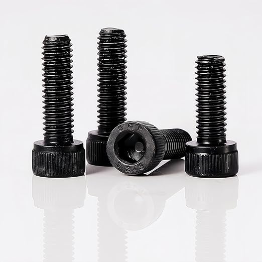 YIIFLY M12-1.75 x 50mm Socket Head Cap Screws, M12x1.75 Bolt, 12.9 Grade Alloy Steel, Allen Socket Drive, Black Oxide Finish, Full Thread, Quantity 6,