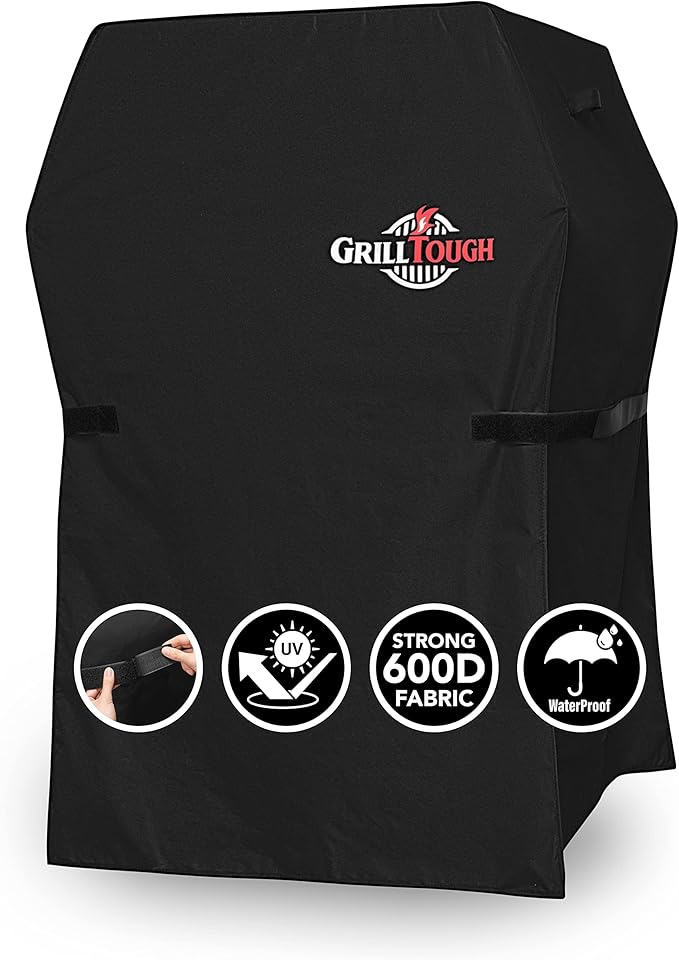 Heavy Duty BBQ Grill Cover for Outdoor Grill, 30 Inch ??Waterproof, Weather Resistant, UV & Fade Resistant with Adjustable Straps ??Gas Grill Cover for Weber, Genesis, Charbroil, etc. Black