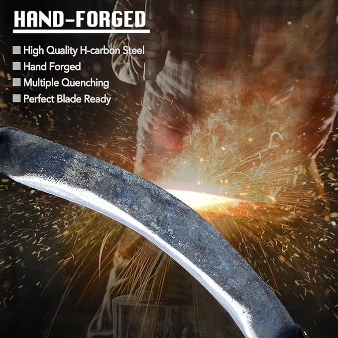 Upgrade Tree Draw Knife Draw Shave Knife 10"- Debarking Tool-Full-Tang Wood Scraper for Woodworking Tool Bark Peeling Wood Shaver Tool