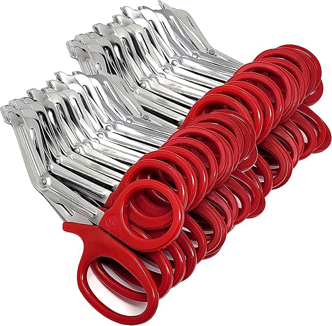 Set of 24 Trauma Paramedic EMT Shears Scissors 7.25"- Made of Premium Quality Stainless Steel - Ideal Gift for EMT, Nurses doctors Firefighter and more (Red)