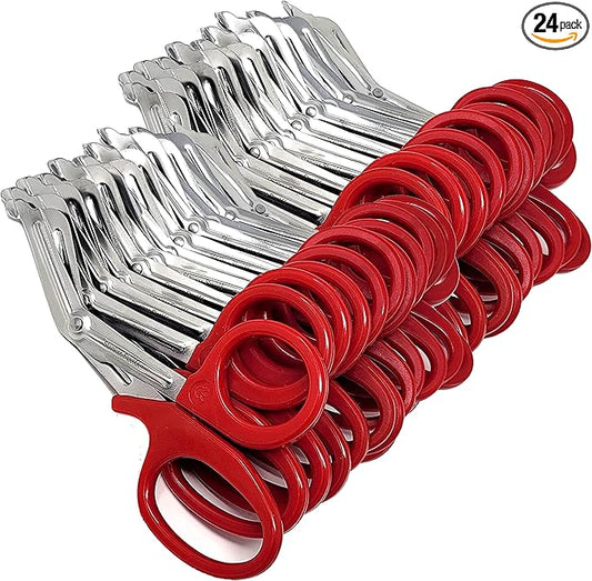 Set of 24 Trauma Paramedic EMT Shears Scissors 7.25"- Made of Premium Quality Stainless Steel - Ideal Gift for EMT, Nurses doctors Firefighter and more (Red)