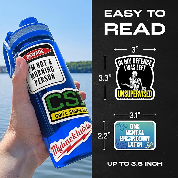 200 PCS Hard Hat Stickers for Adults (No Duplicates) Sarcastic, Meme, & Funny Stickers for Water Bottles, Toolbox, Helmet, & Hard Hat Accessories ??Ideal for All Blue Collar Workers