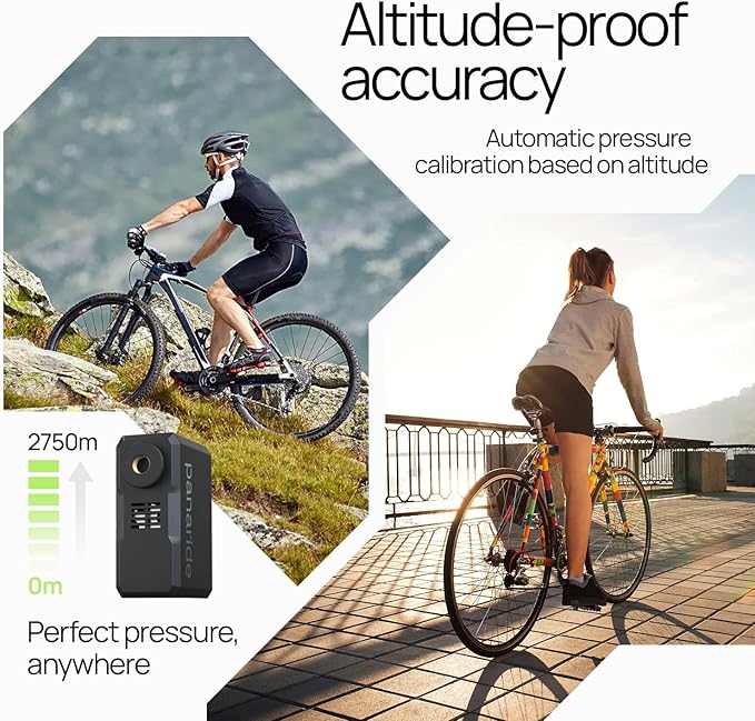 Mini Bike Pump, 120 PSI Mini Electric Bike Pump, 120g, Smart Auto-Stop, 짹1 PSI Accuracy, Portable Electric Bike Pump Works with Presta & Schrader Valves