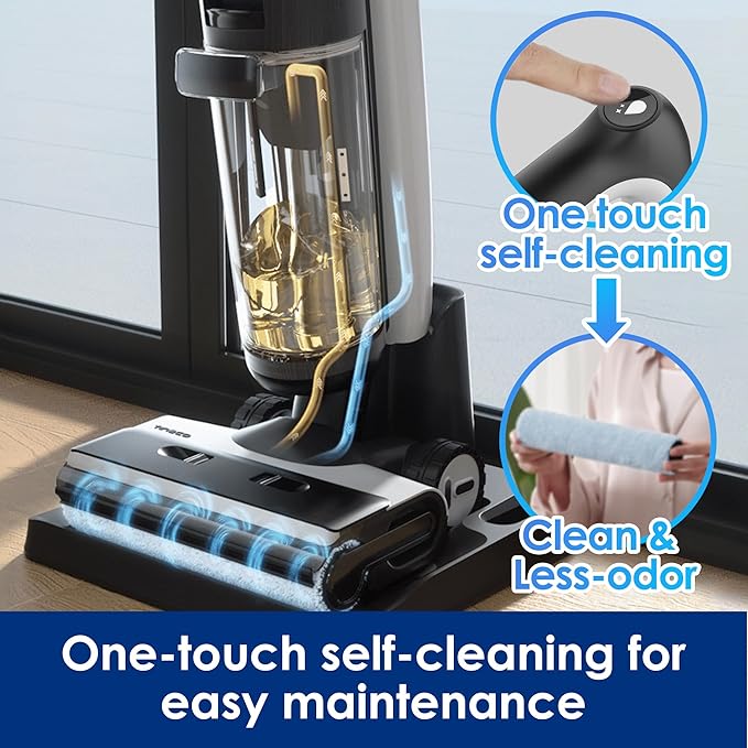 Tineco Floor ONE S7 PRO Cordless Wet Dry Vacuum Cleaner, Smart Floor Cleaner Mop for Hard Floors, Long Run Time, Dual-Sided Edge Cleaning, Self-Cleaning, Centrifugal Drying Process