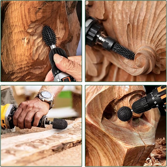 Extreme Ball Nose Rotary Burr, 1??" Shaft, Very Coarse - Woodworking Rotary Rasp File for Dremel, Foredom, DeWalt, Milwaukee - Abrasive Tungsten Carbide (1/2"*1-1/4")