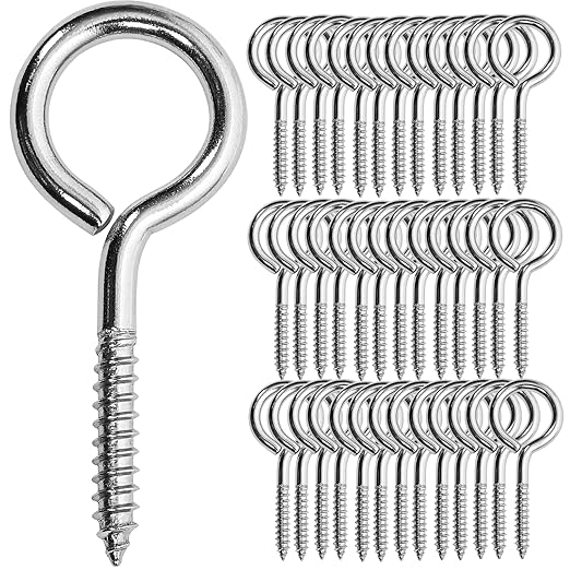20PCS 2 inches Screw Eyes M3 304 Stainless Steel Eye Screws, Heavy Duty Screw, Eye Hooks Screw Eye Bolts Eye Hooks Screw, Indoor & Outdoor Uses (20, M3-2inch)