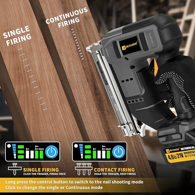 Nail Gun, Brad Nailer Cordless with 2 x 4.0Ah Battery, 2-in-1 18 Gauge Electric Pistola De Clavos De Bateria with 1200pcs Nails,Power Nailers & Staplers for Woodworking, Home Improvement DIY
