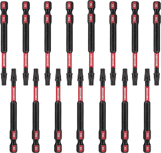 15Pieces T25 3 In. Impact Tough Magnetic #25 Torx Head Power Bits, S2 Alloy Steel T25 Screwdriver Bits Set