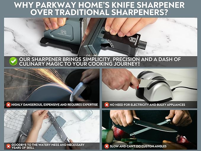 Replacement Whetstone Plates Set ??Includes 3 Plates: #400, #800, and #1000 Grit for Precision Sharpening & Honing - Compatible Only with Parkway Home Adjustable Rolling Knife Sharpener