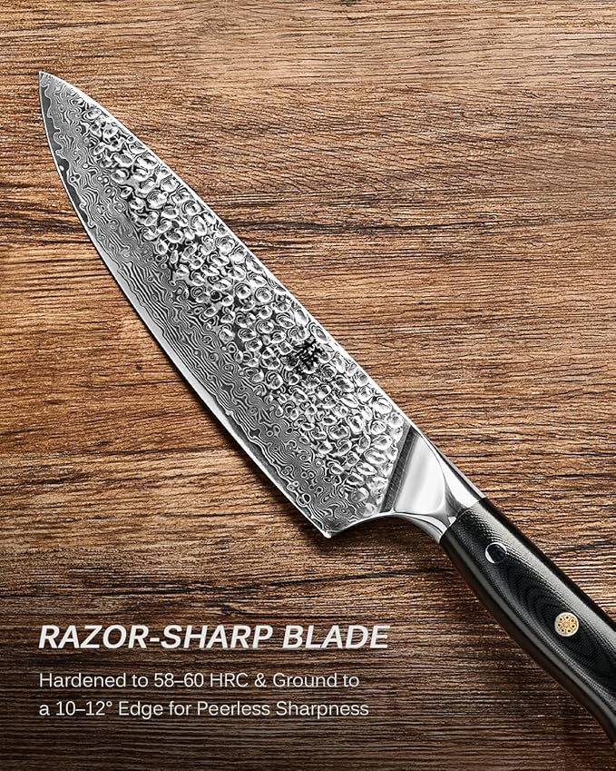KYOKU Knife Set, Shogun Gin Series 2pc Japanese Style Kitchen Knife Set, 7" Boning 8" Chef Knife with Silver Ion Blade Sheath Gift Box, Sharp Damascus Stainless Steel Knives for Meat Vegetable