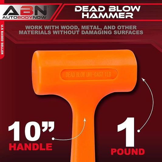 ABN Dead Blow Hammer, 1 lb Pound – Unicast Mallet with Non-Marring Rubber Coating